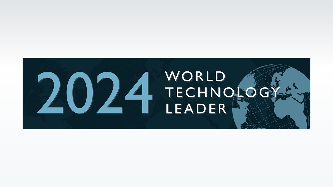 2024 World Technology Leader award logo featuring a globe and bold text.